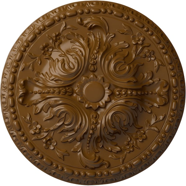 Ekena Millwork Amelia Ceiling Medallion (Fits Canopies up to 2 3/8"), Hand-Painted Smokey Topaz, 19 5/8"OD x 3/4"P CM20AMSTF - main